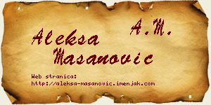 Aleksa Mašanović vizit kartica